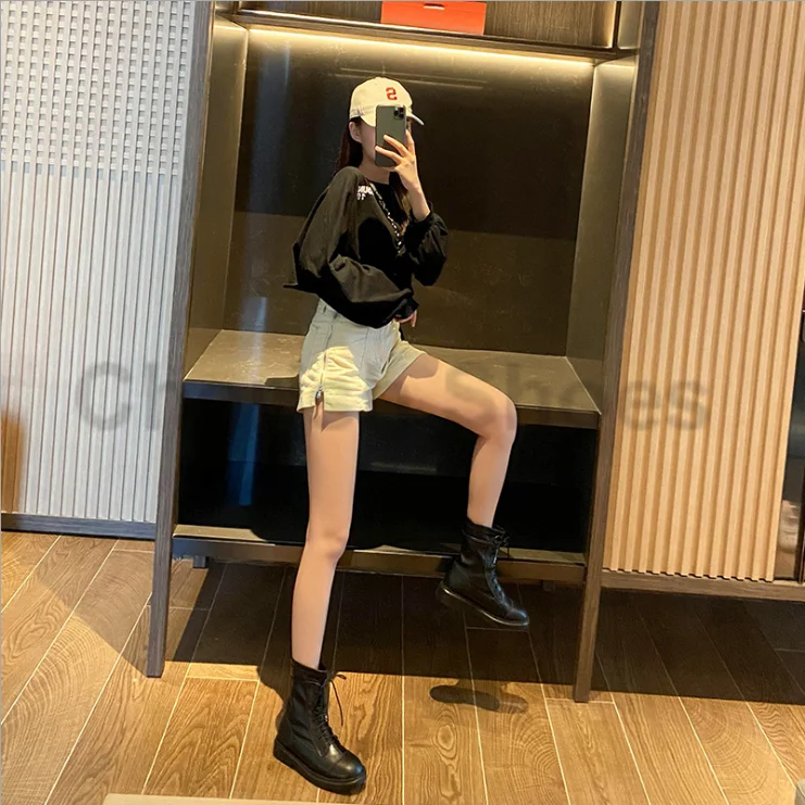 New arrival round toe platform low heel boots for cool gril shoes fashion new style flats heels winter shoes lace up ankle boots