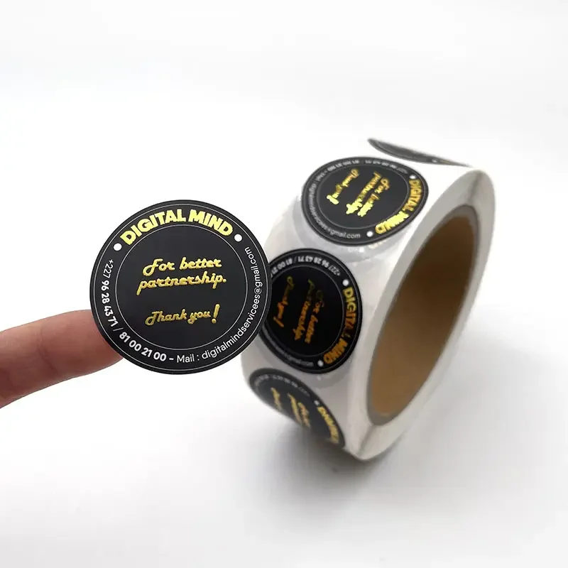 Custom Wholesale Thank You Self-Adhesive Stickers Synthetic Paper Label Stickers For Packaging