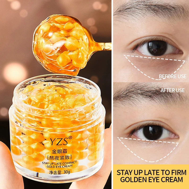 Wholesale YZS Stay Up Late Gold Eye Cream Moisturizing Firm Skin Removes Dark Circles Anti Wrinkle Eye Cream