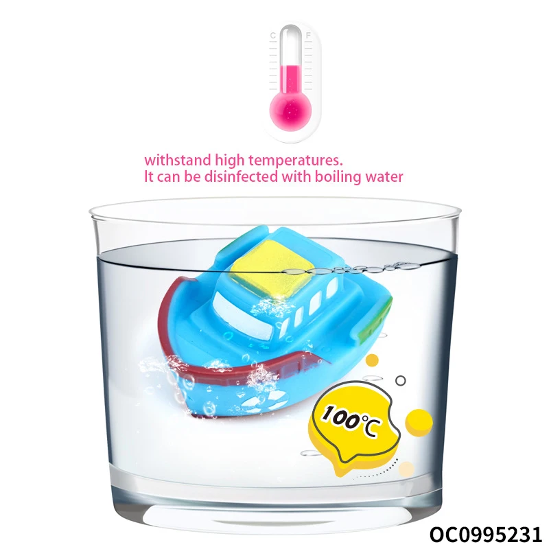 Детские игрушки Монтессори Горячие силиконовые животные и плавающие лодки распылитель воды Резиновые Игрушки для ванны детей игры в воду