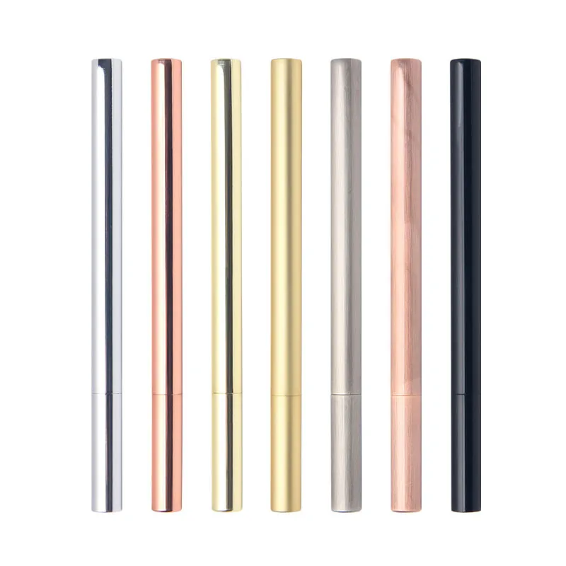 Promotional Liquid Gel Ink Pen Brass Pen Gold Color Metal Heavy Gift Copper Luxury Black Ballpoint Pen