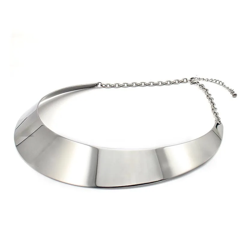 New Arrival Fashion Necklaces Pendants Silver/Gold Color 316L Stainless Steel Choker Women Men Jewelry Collier Necklace