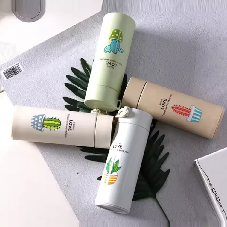 Cheap Cylinder Portable Insulated Water Bottle Travel Mug Vacuum  Water Cup