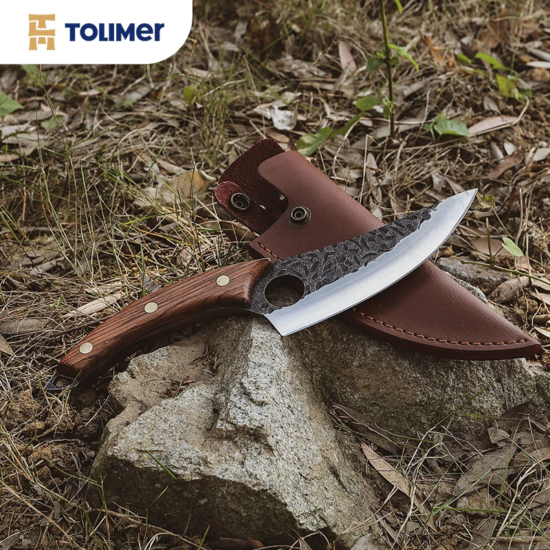Butcher Knife Hand Forged Boning Viking Knife  High Carbon Steel Fillet Chef Knife Meat Cleaver for Kitchen