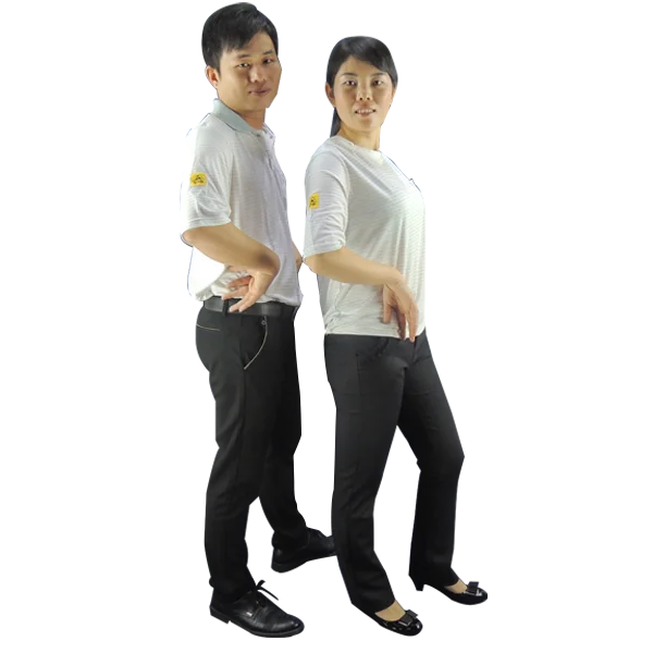 NEW Design ESD smock, Short sleeve, Poly/cotton Anti static Polo T-shirt esd clothing fabric
