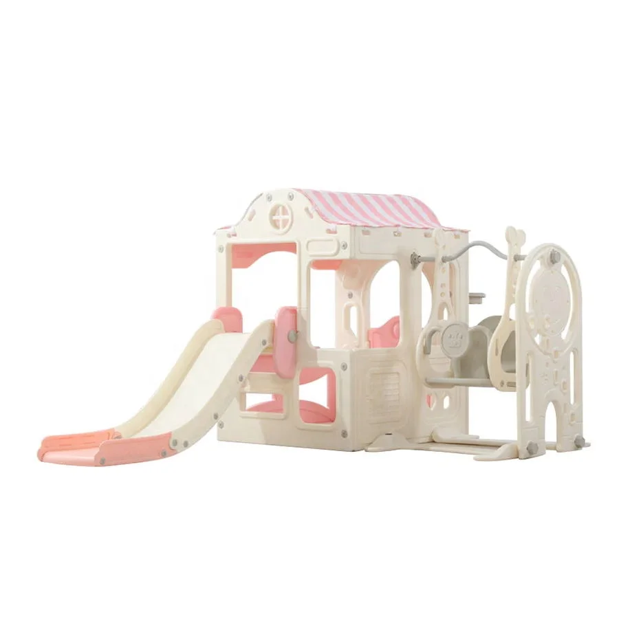 Multifunctional Indoor Outdoor Kids Playroom Climbing Toy Children Game House with Swing Slide Combination