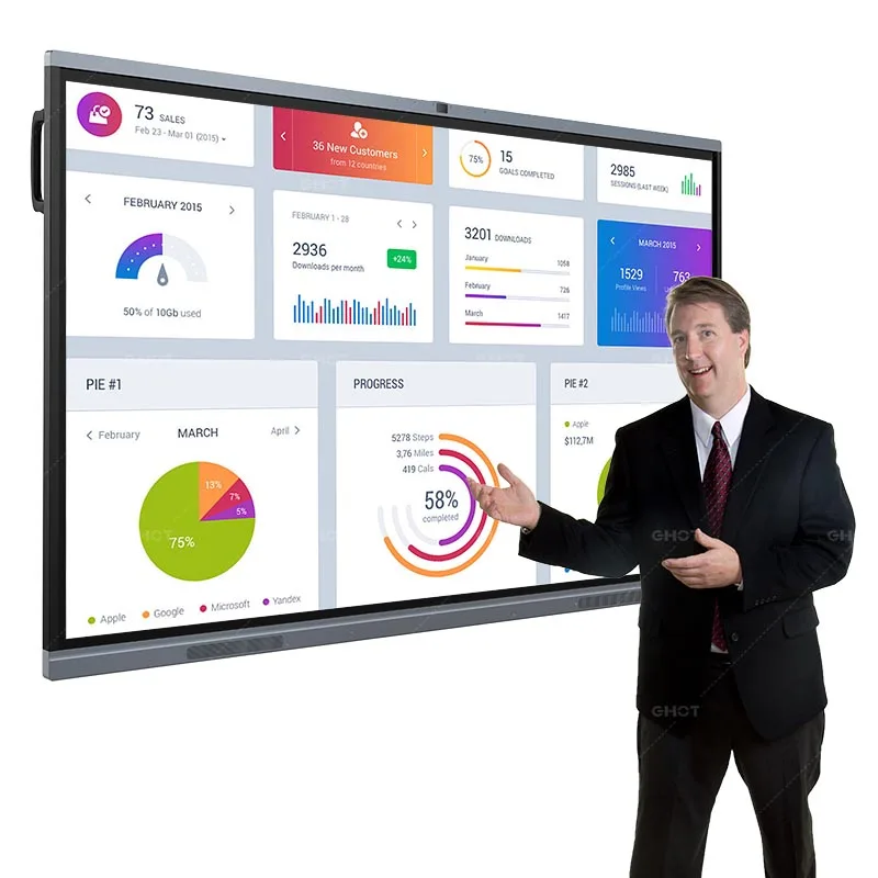 Manufacture Indonesia Digital Flat Panel Whiteboard Children Education 65/75/86/98/110 Inch Smart Interactive Boards For School