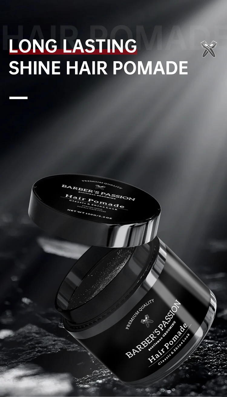 Customizie scent water soluble all natural vitamin firm hold hair pomade water based oem custom strong hold high shine