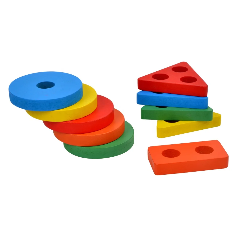 Детские математические развивающие игрушки, красочные геометрические наборы колонн для развития математики детей