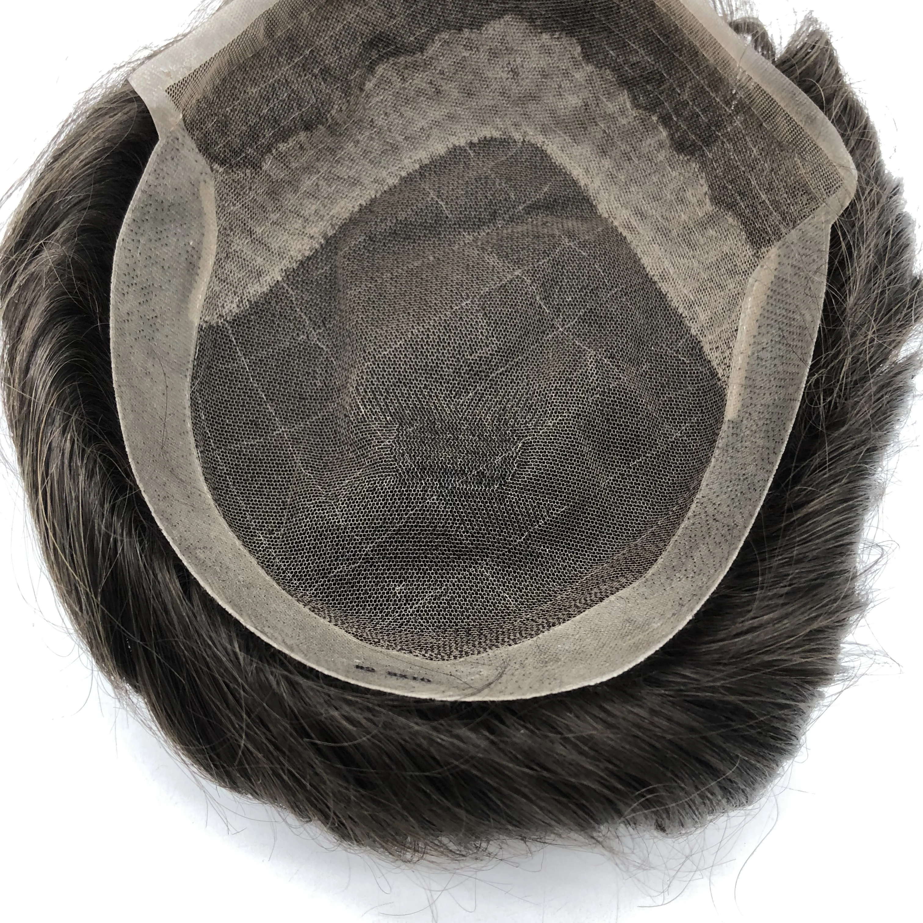 XF Natural Lace Base PU Around Men Extension Stock Human Hair in Fashion Spiky Toupee replacement BX2 man Hair Wig