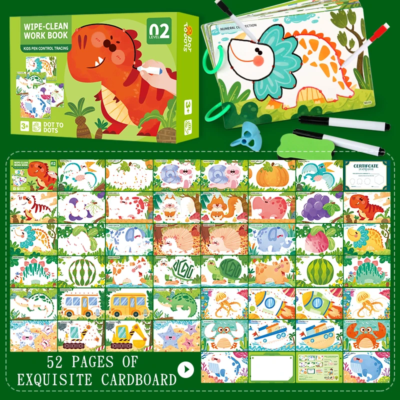 Education Toddlers Learning Magical Tracing Workbook Writing Practice Toy Erasable Drawing Book Control Pen Training