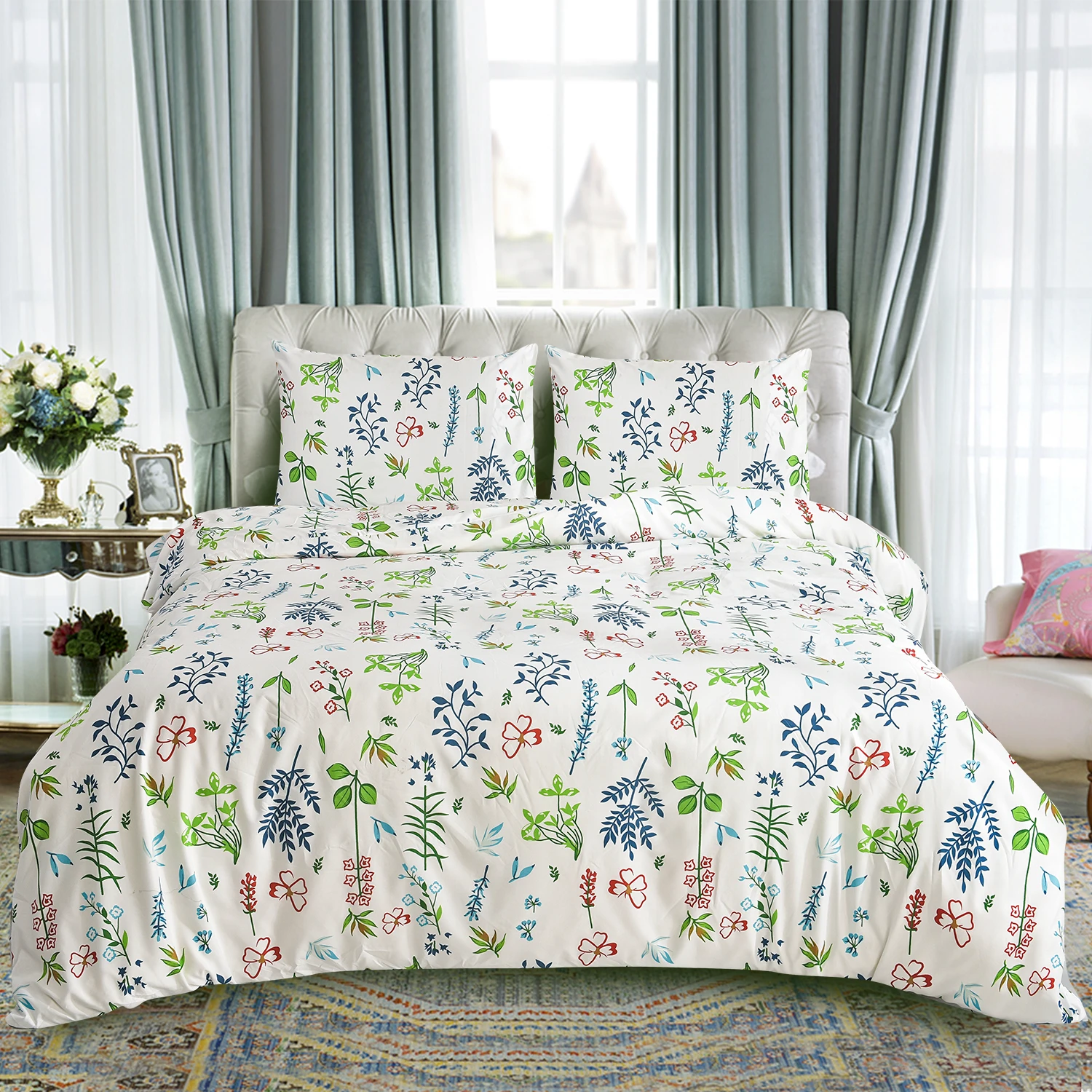 Low Priced Factory 100% Cotton Printed Bedding Set Bed Sheets And Down Duvet Covers French Fabric Bed Sheets