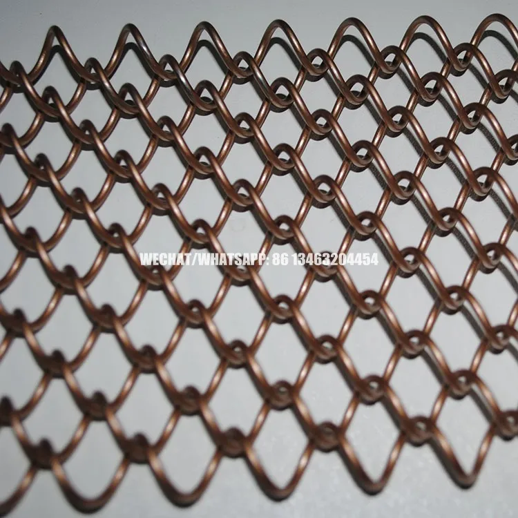 Light Weight Decorative Metal White Gold Color Aluminum Chain Link Fence Mesh Curtain For Window Ceiling