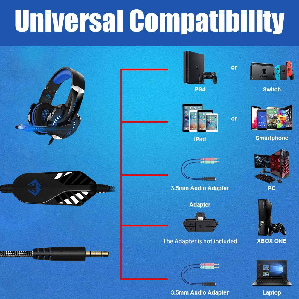  Лидер продаж на Amazon игровая стереогарнитура G9000 Rgb компьютерные игровые наушники с поддержкой пользовательского