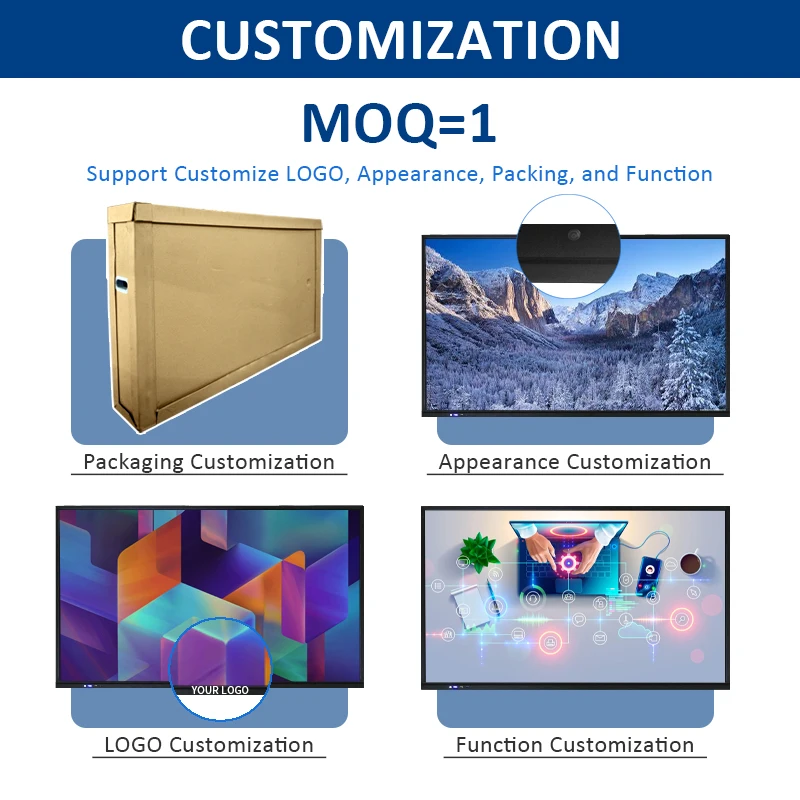 High Quality Classroom Big Monitor Android Board PC System 75 Inch Interactive Flat Panel