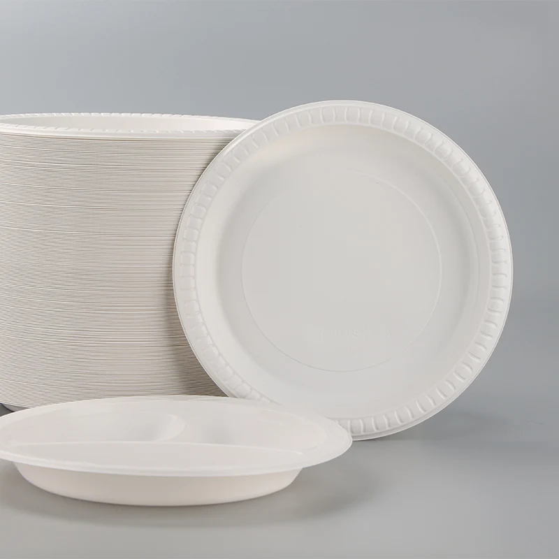 Многоразовая пластиковая тарелка YANGRUI, 9 дюймов, 1 отделение, пищевые материалы, без BPA, черные обеденные тарелки