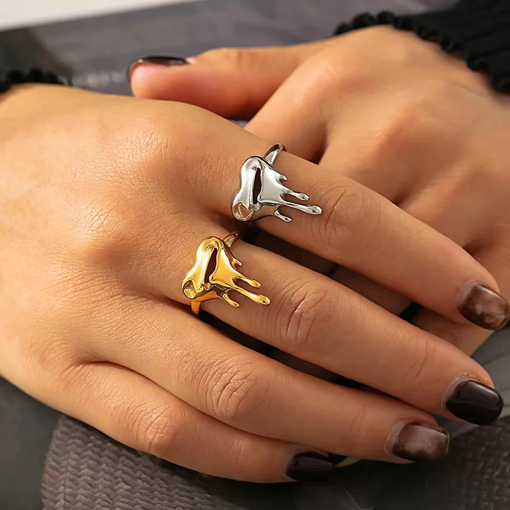 Europe United States vintage 18k gold love melting rings trend jewelry earrings wholesale ring