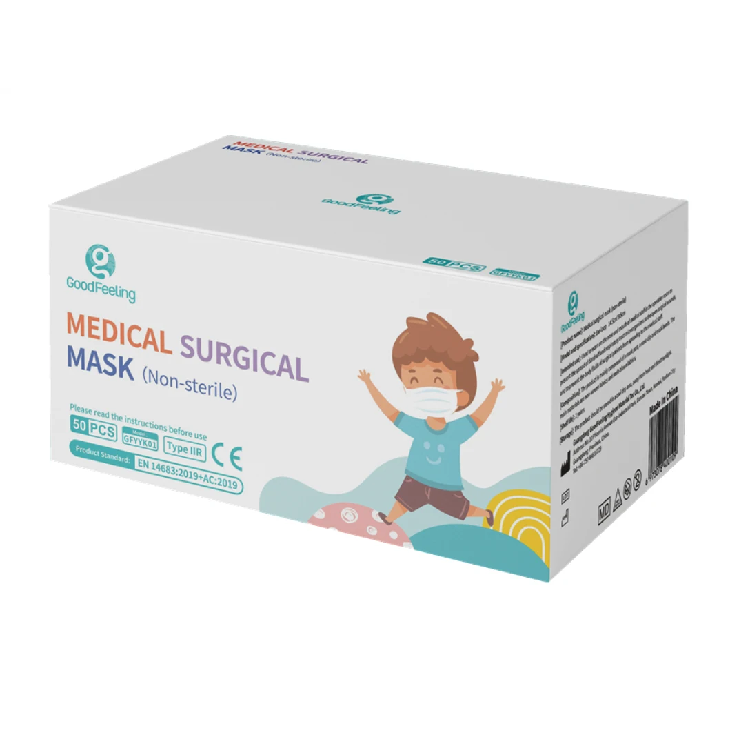 Customized Medical Surgical mask  kids 3ply Disposable non woven face mask Children Medical masque chirurgical