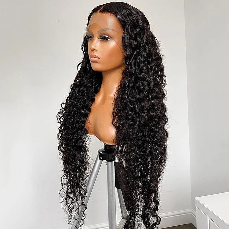
Custom Logo High Quality 8-40 Inch 13x4 13x6 Lace Frontal Human Hair Water Wave Front Wig 