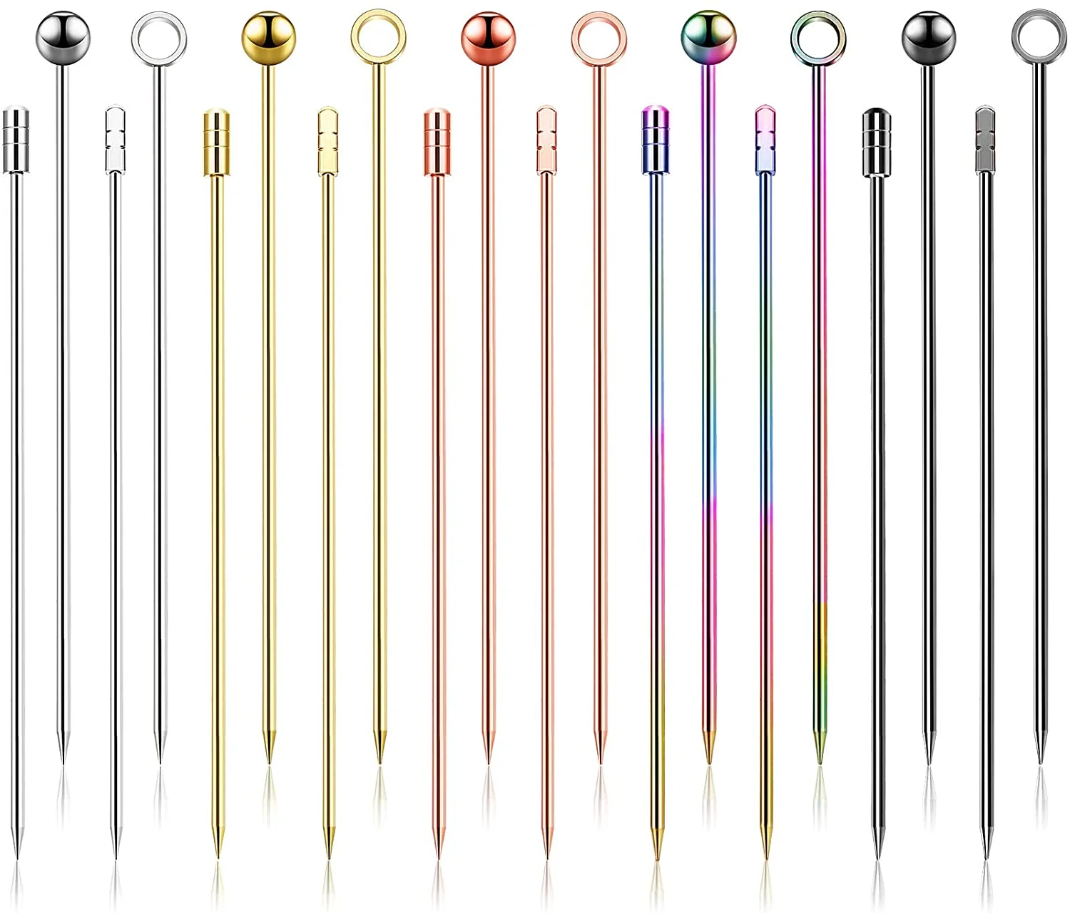 stainless steel 304 fruit picks ball shape picks bar decoration sticks olive picks