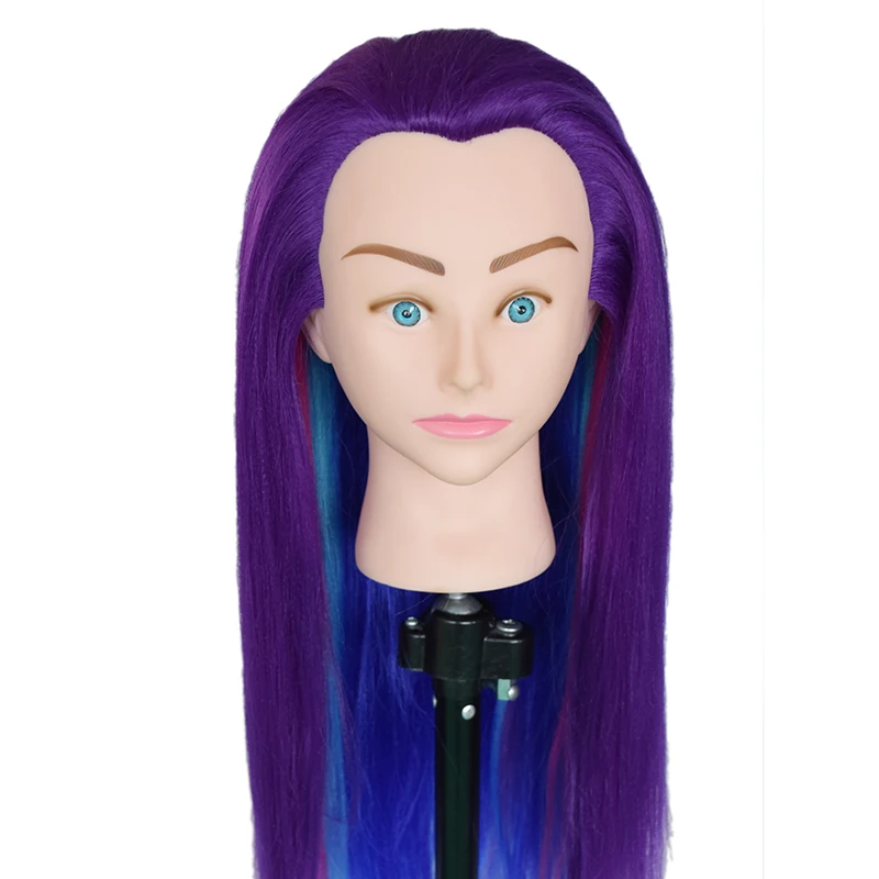 Colourful training Mannequin Head Hair,Training Head Manikin Cosmetology Doll Head synthetic