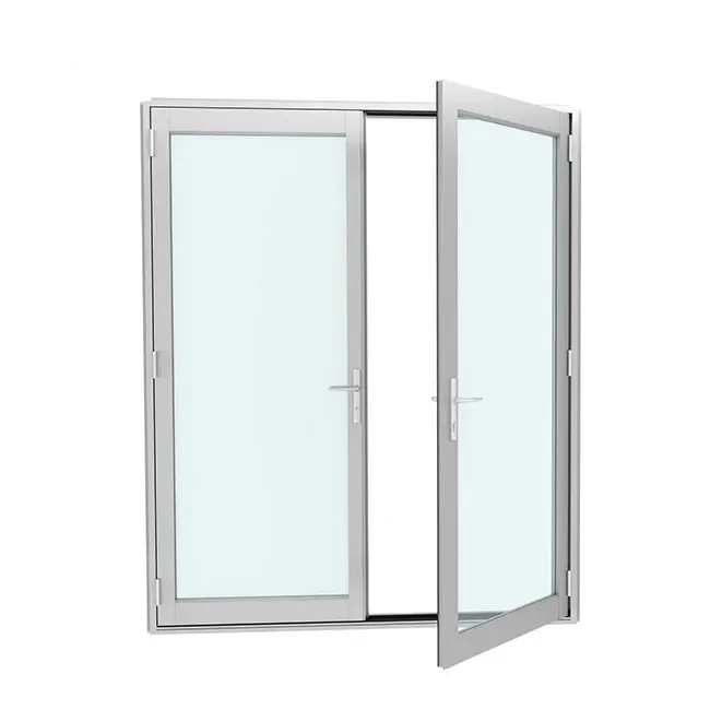Modern Exterior Door Aluminum Casement Door Villa Apartment House Front Entry Tempered Glass Doors