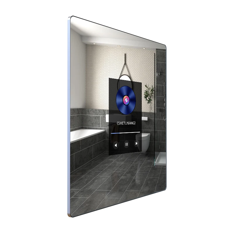 Customized Wall Mounted Glass Wifi Magic Mirror Touch Screen Smart LCD Bathroom Magic Mirror Advertising Player Digital Signage