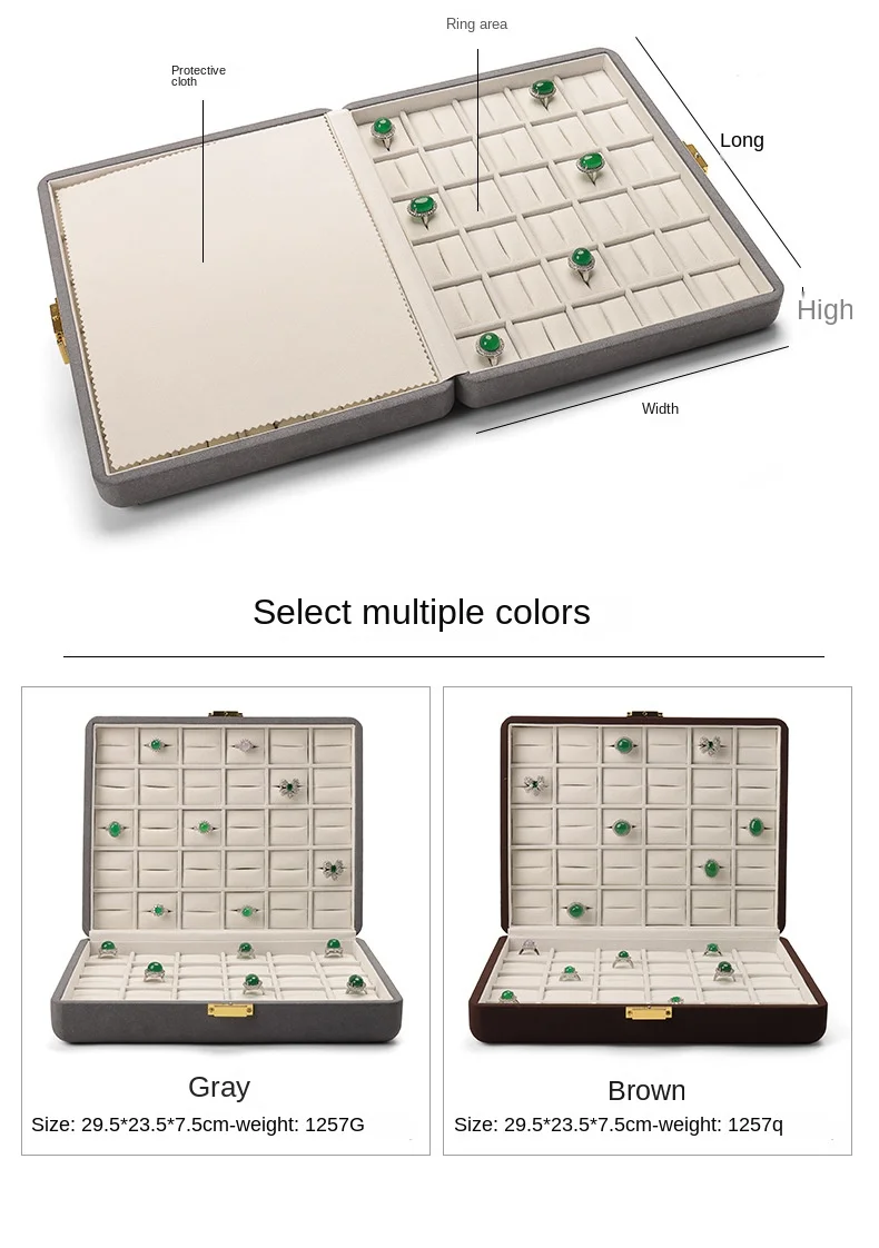 Green Luxury Storage Leather Organizer Eco Friendly Ring Stackable Wood Red Jewelry Display Trays With Lid