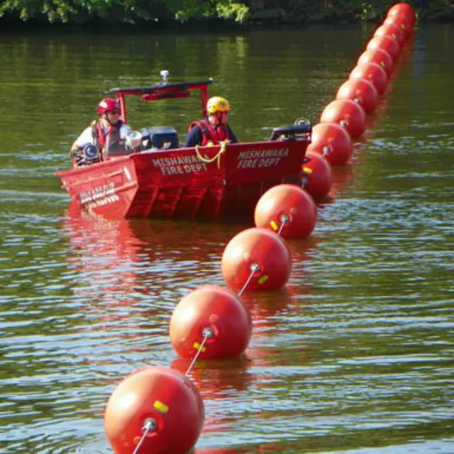 foam filling warning swimming marker spherical ball barrier buoy float with rings at ends