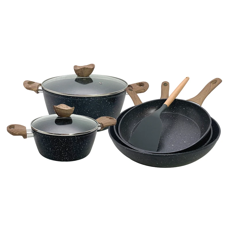 kitchen Aluminium cooking pan and pot set nonstick soup pot set with lid non stick Induction cookware set