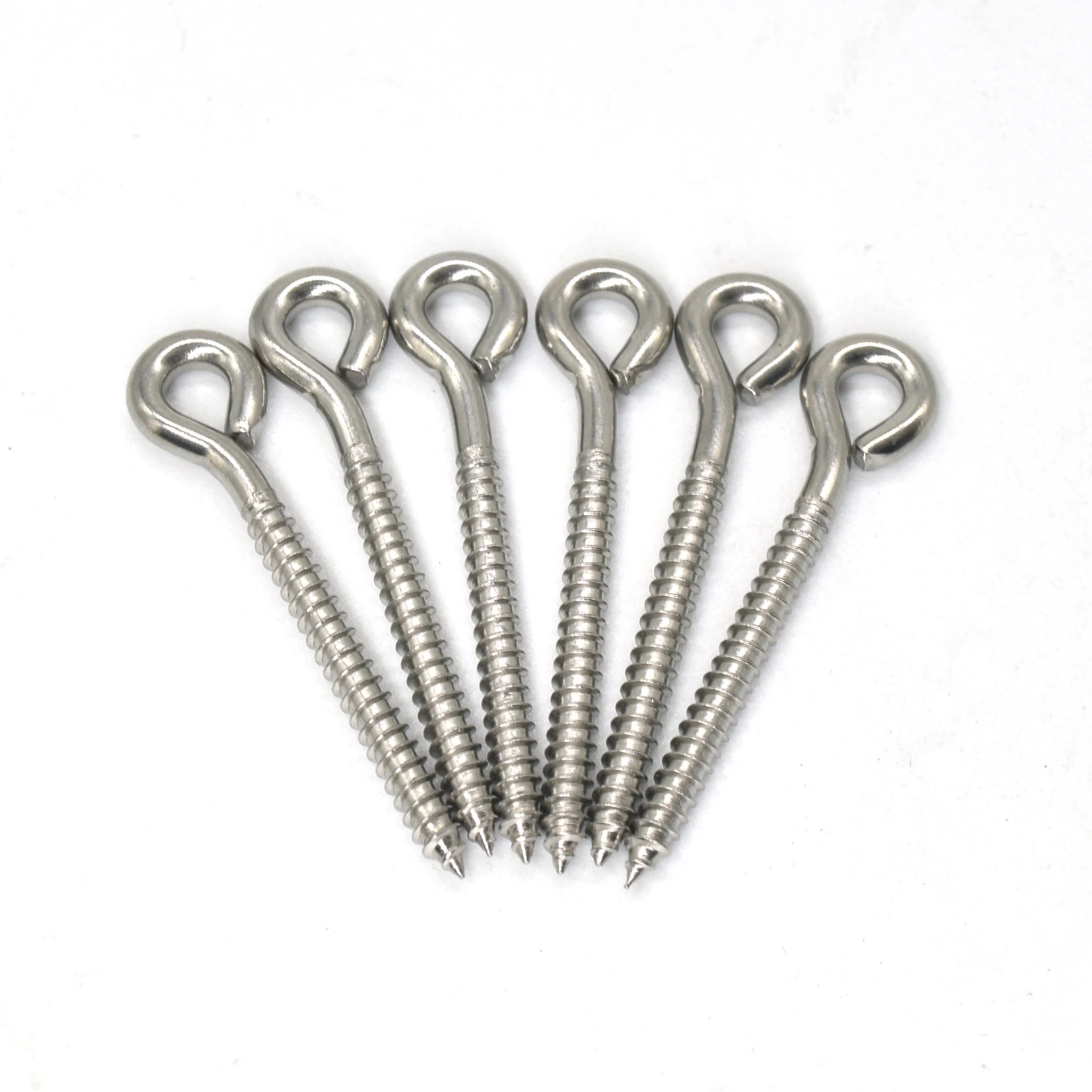 eye lifting screw ring loop hole wood thread self tapping eyelet stainless steel 304 eye lag hook screw