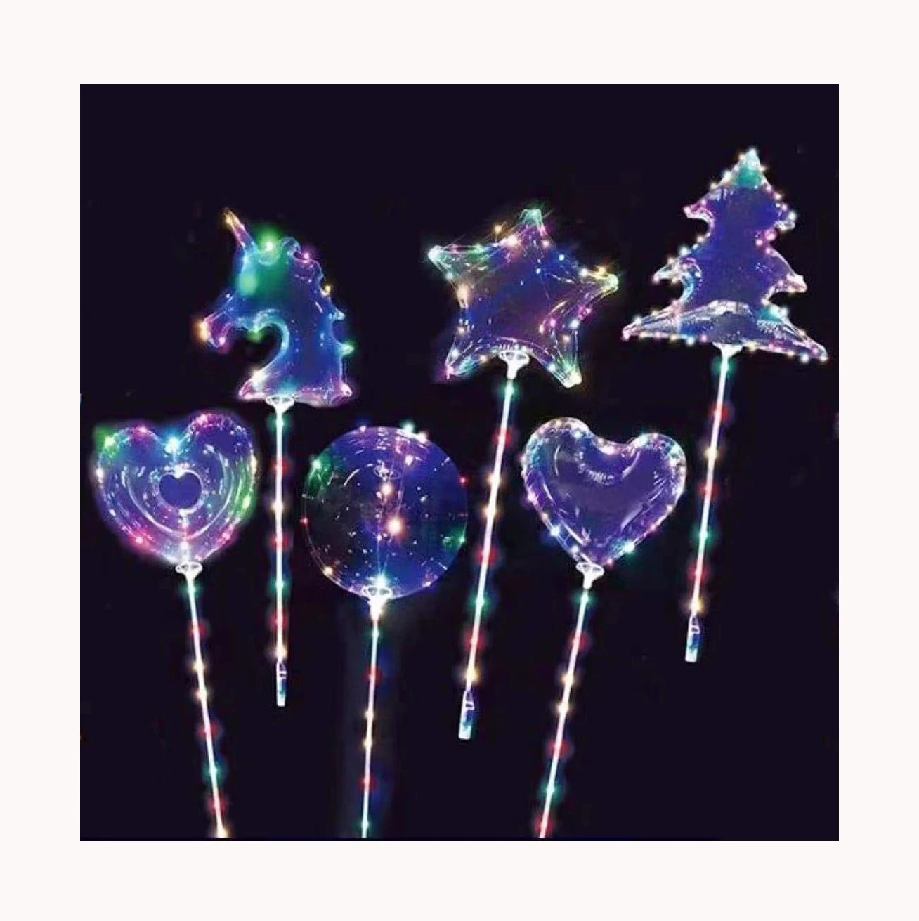 Wholesale Christmas Wedding Decoration Glow Inflatable Balloons Heart Star Shape Transparent Led Bobo Balloons
