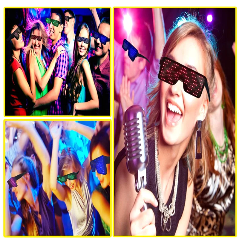 Fancy LED Light up Glasses 8 Dynamic Patterns Glowing Luminous Glasses