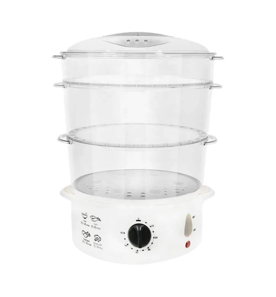 
Chinese mainland 3 layer 12L plastic electric home food steamer cooker with bpa free 