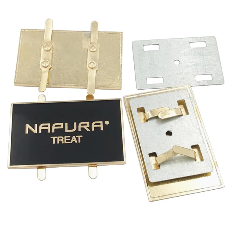 Fashion decorative metal handbag label tag metal plate for furniture sofa brand logo
