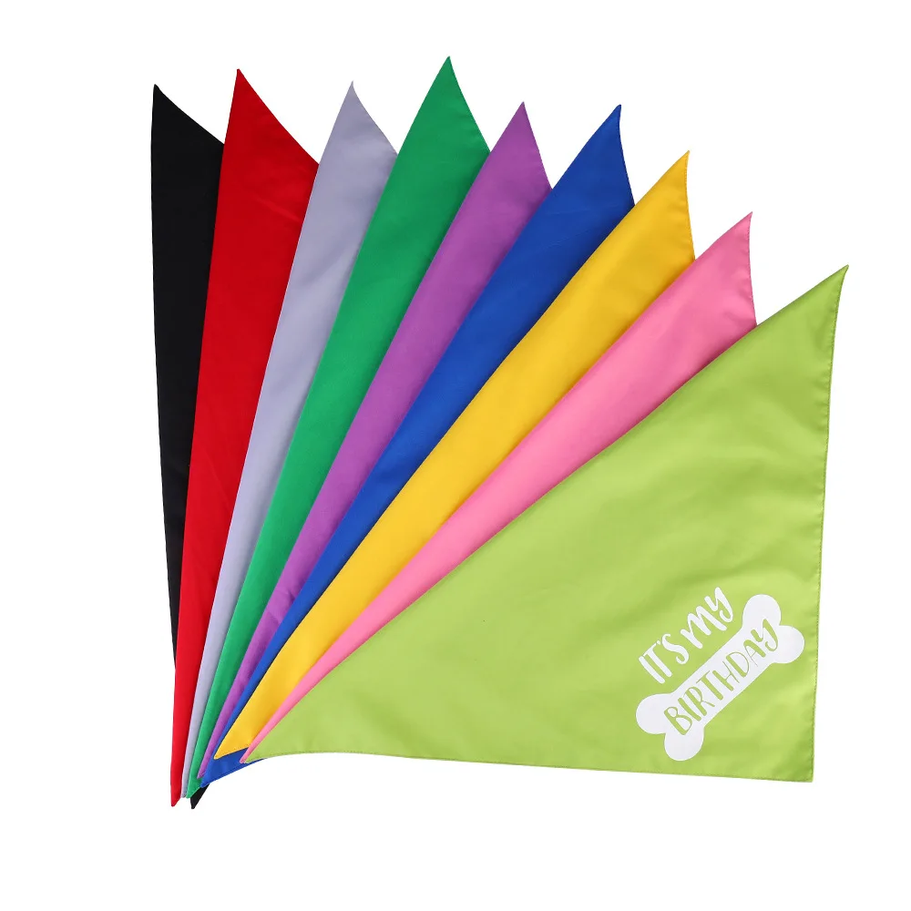 Custom Double Layers Dog Birthday Bandana Boy Girl Pet Dog Triangle Scarfs for Medium Dogs Themed Birthday Party Supplies