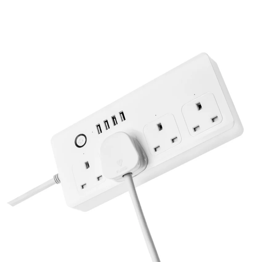 5V 3.1A Smart Lead Power Strip Surge Protector 10A 4 outlets Individual Control by app 4 USB Charger Tuya Remote Control