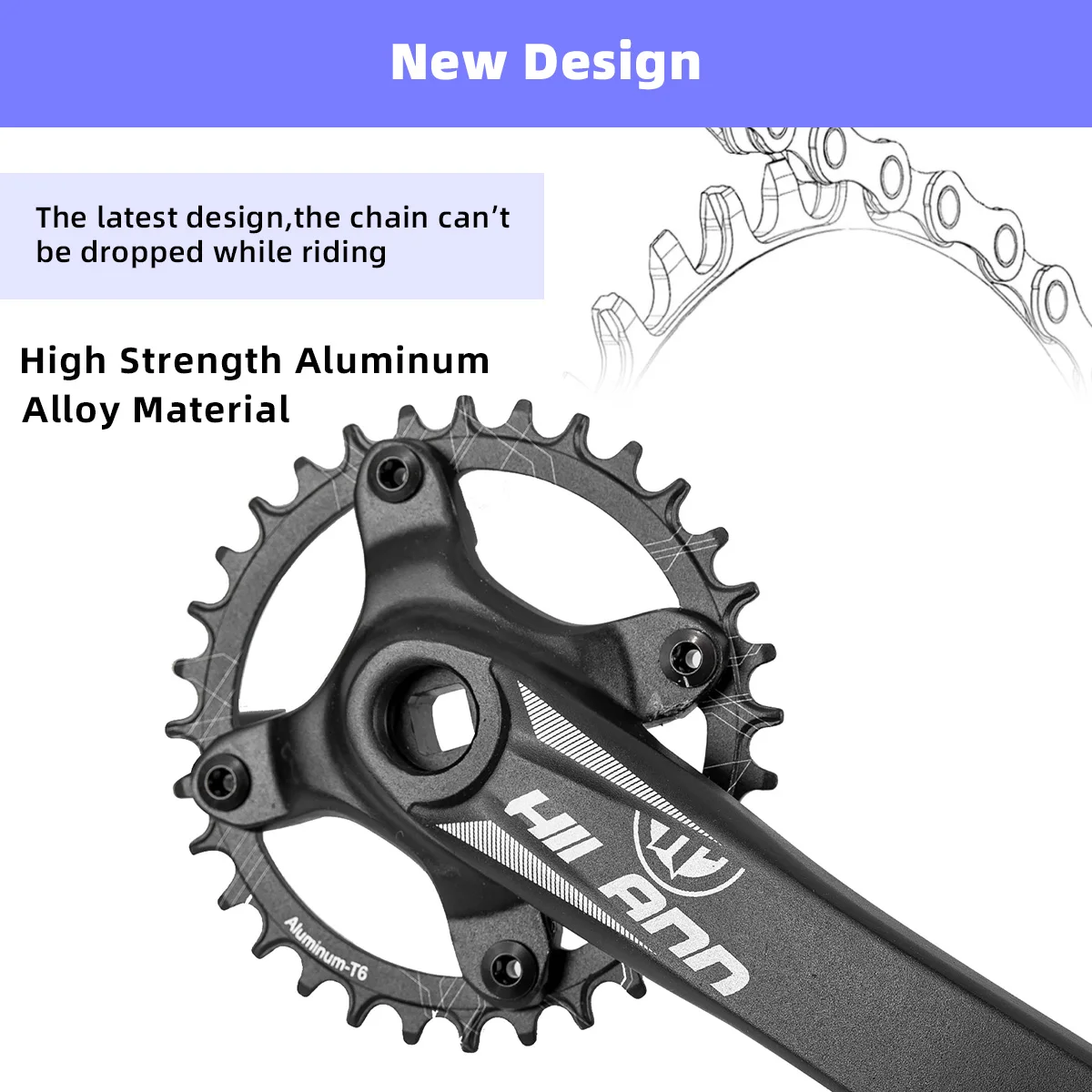 JOYSUN MTB Crankset 32-36T Ultralight Aluminum Alloy Crankset Mountain Bicycle Crank Set Bike Parts Mtb Cranks