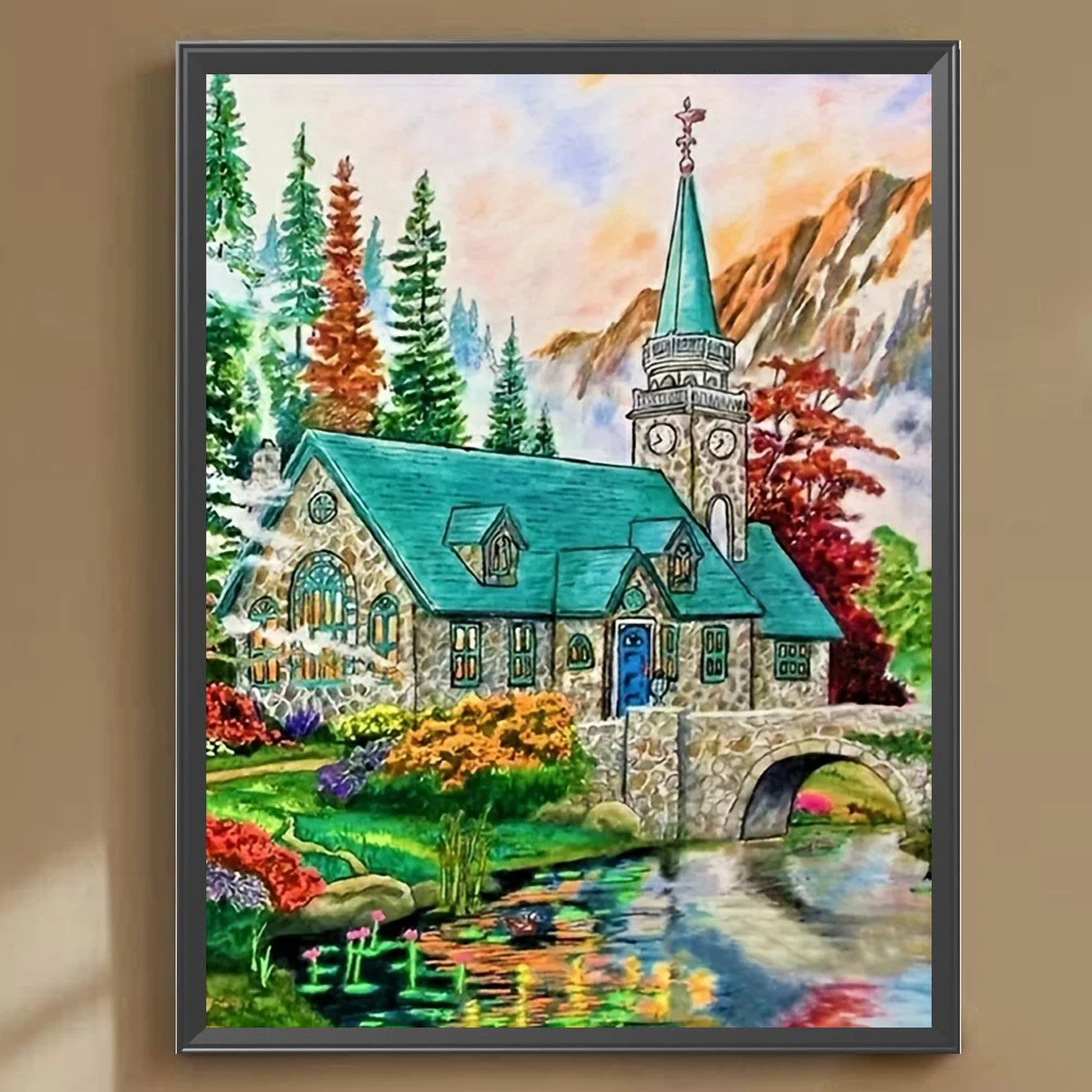 Высокое качество 40*50 см DIY загородный дом домашний декор алмазная живопись Полный Круглый 5D акриловый настенный Декор