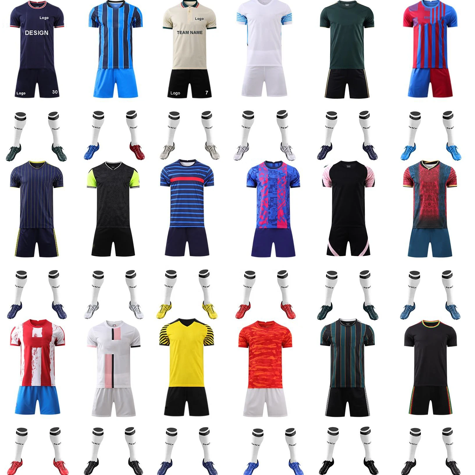 LUSON New Tthai Quality Soccer Jersey Soccer Team Jerseys Uniform Set Football Jersey Design Soccer Wear