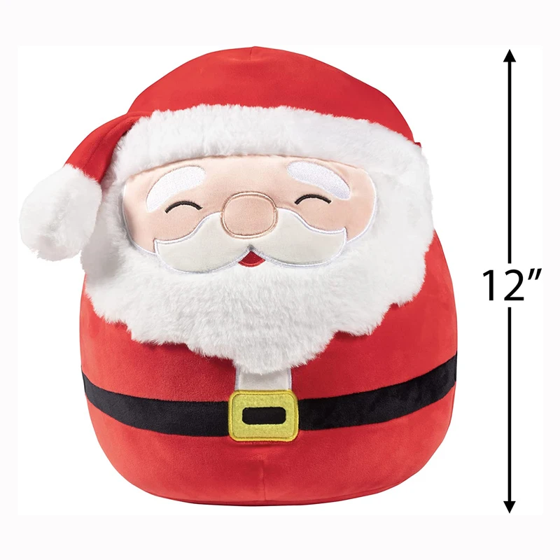 Custom 12 inches Cute and Soft Fabric Santa Claus Doll Holiday Plush Stuffed Toy Gift For Kids