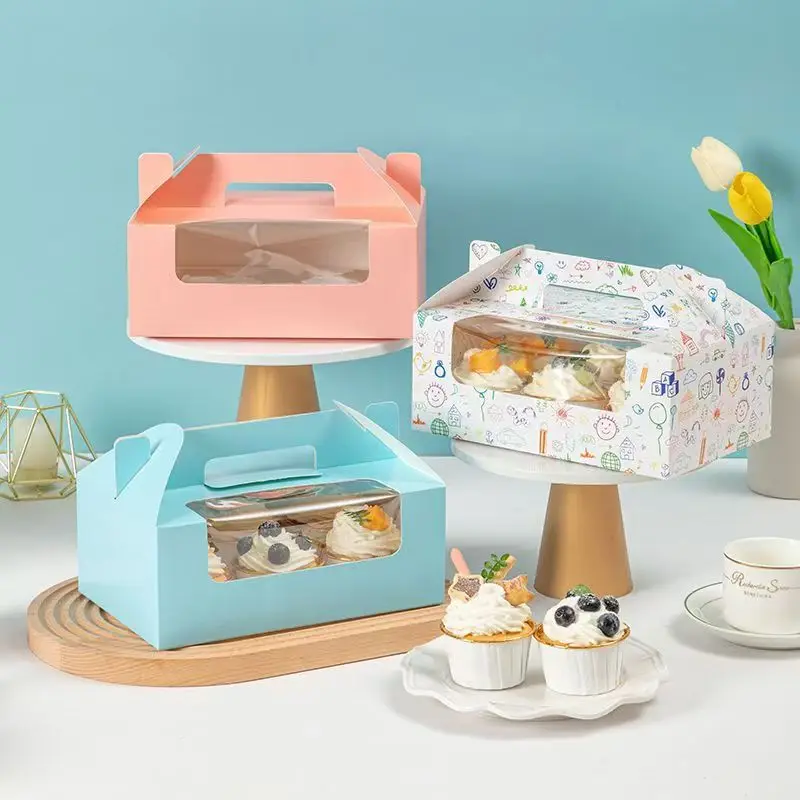 Mini PVC See-Through Dessert Treat Boxes Goodies Kraft Party Favor Boxes for Candy Toys Wedding Birthday-Made of Cardboard Paper