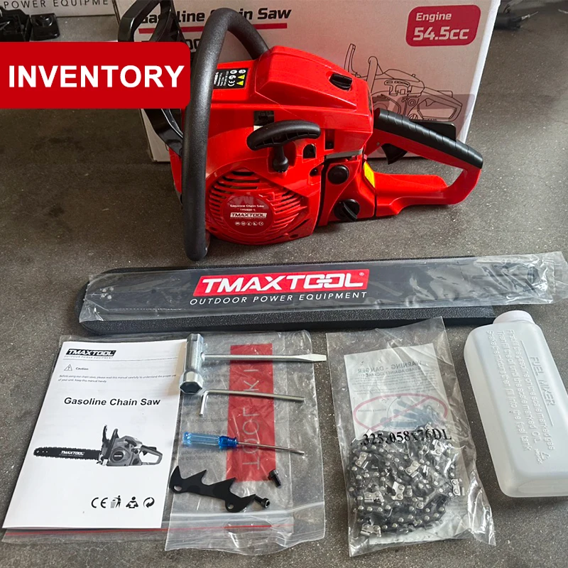 Tmaxtool New 52cc 20 Inch Easy Start Power Chain Saw Handed Petrol Gasoline Garden Chainsaw for Cutting Wood