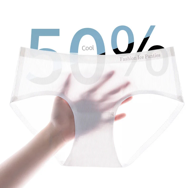 High Quality Mid Waist Briefs Panty Solid Color Traceless Seamless Briefs Ladies Cotton Seamless Underwear For Girls