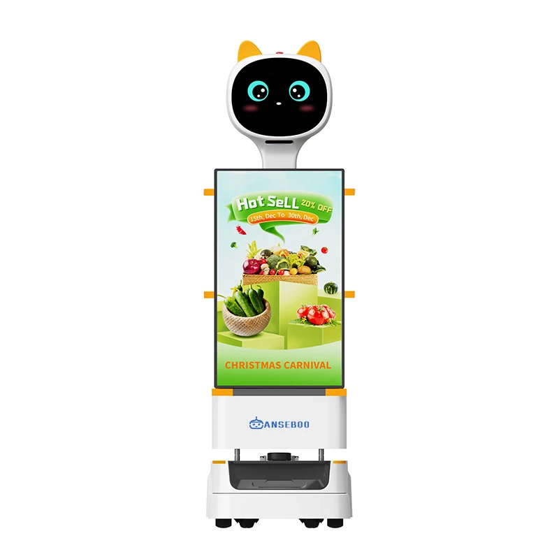 Android LCD Display Precision Marketing Advertising Robot With AI Interaction Digital Screen For Supermart Advertising