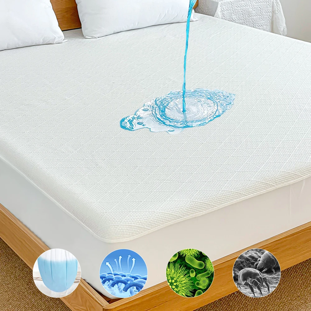 Hypo-allergenic breathable washable cover soft mattress protector bed cover&protectors fitted mattress pad