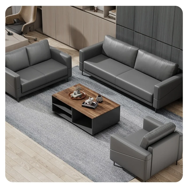 Business reception sofa set with wide backrest and armrests designed to fit human curves