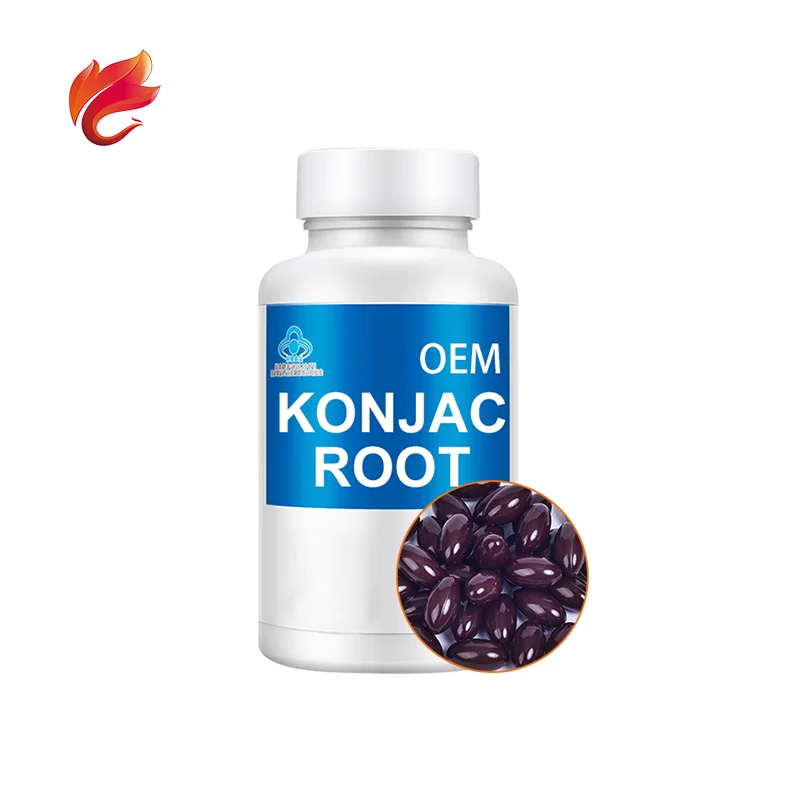 Against High Blood Cholesterol Konjac Root Glucomannan Softgels Soft Gels Capsules Oem 500Mg Private Label