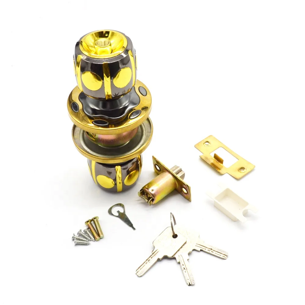 Zhongshan Classical 5886 knob ball door locks zinc alloy cylindrical round lock  for bathroom  door