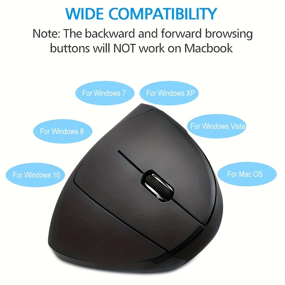 Wireless Mouse Vertical Gaming Mouse Usb Computer Ergonomic Design 6 Buttons 3 Adjustable DPI Optical 2.4G